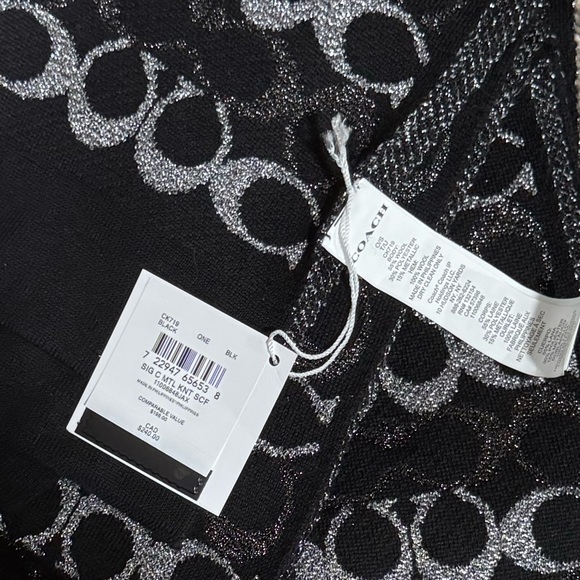 Coach Signature Metallic Knit Scarf - Picture 2 of 2
